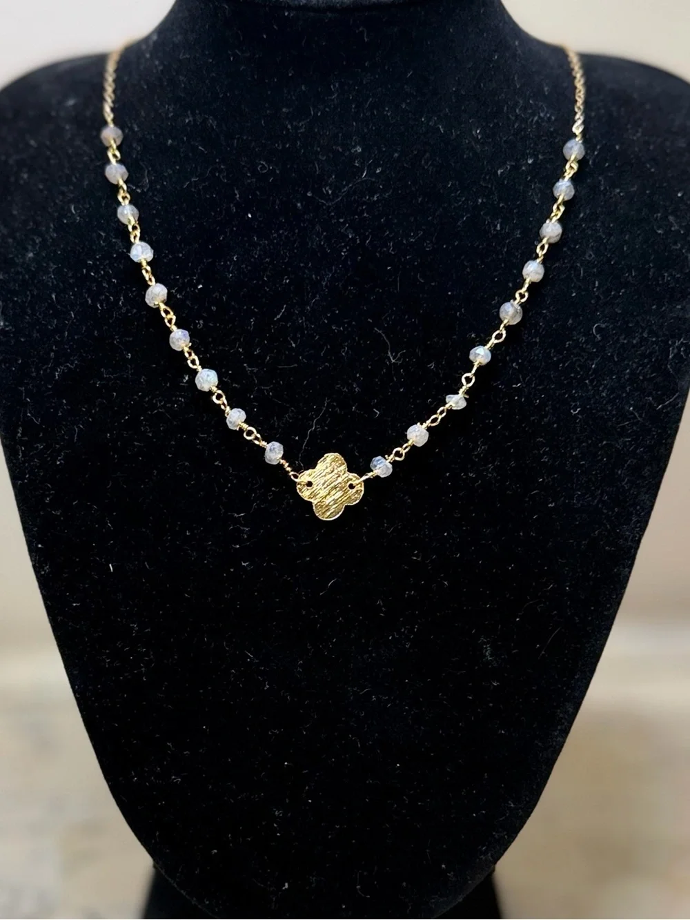 Gold Clover Pendant Necklace- Handmade